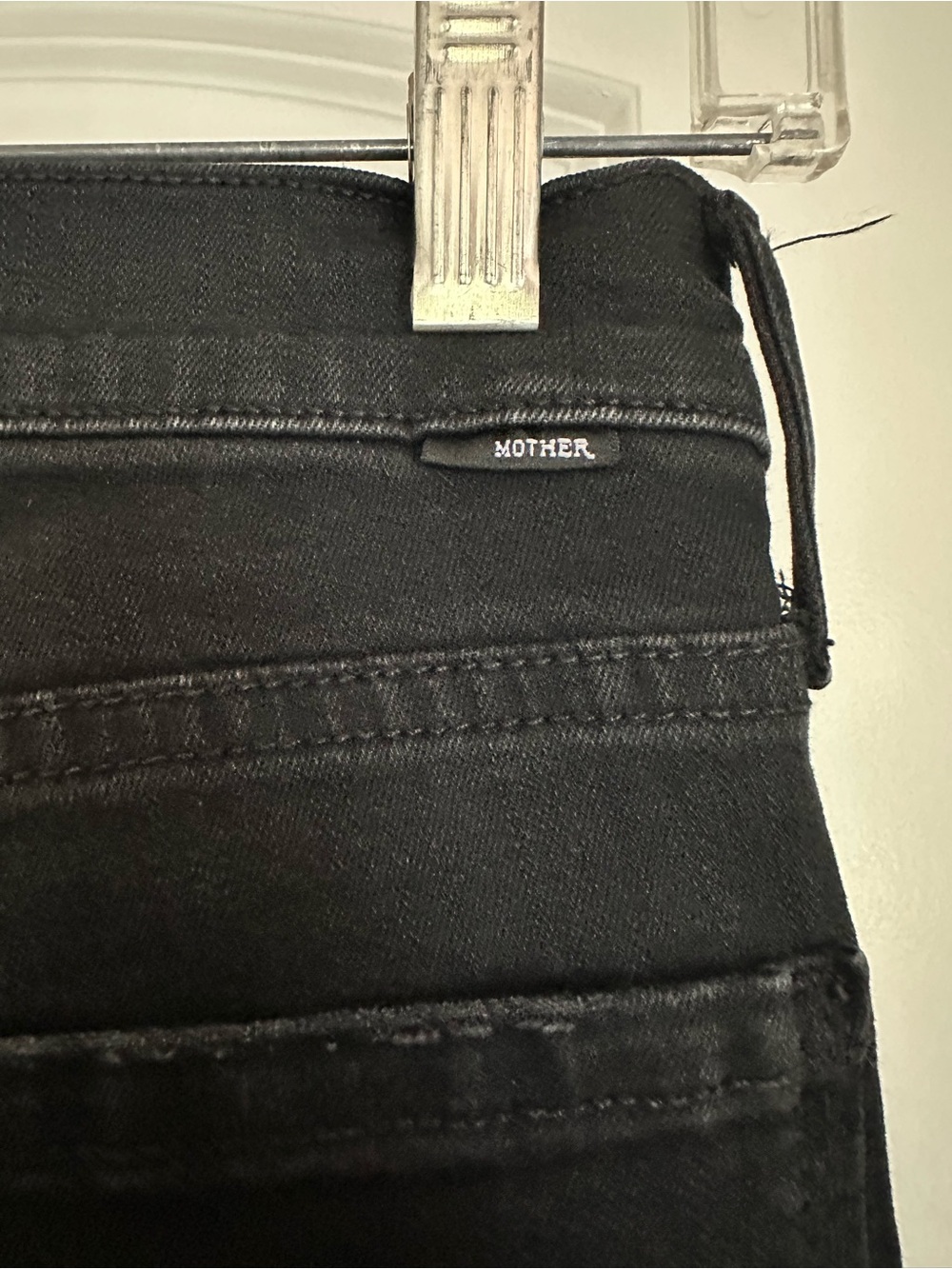 MOTHER ankle fray Black Skinny Jeans